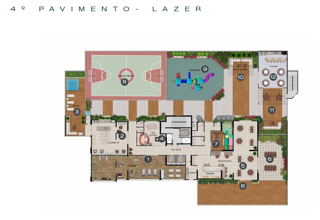 Planta do 4º Pavimento do Edifício AMANI